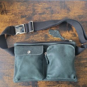 Roots Leather Crossbody Belt Bag Fanny Pack